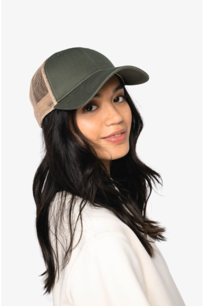 Casquette trucker écoresponsable 6 panneaux unisexe