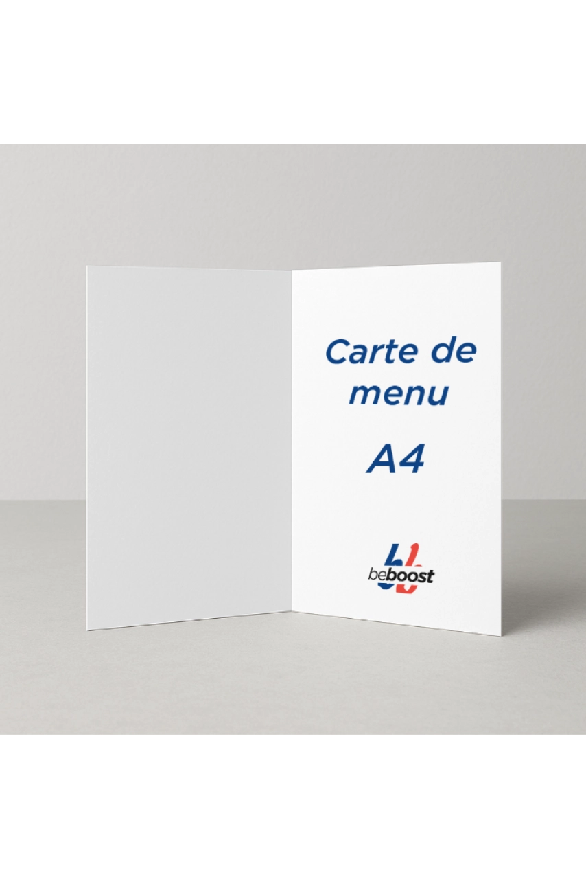 CARTE DE MENU A4 2 VOLETS - IMPRESSION RECTO VERSO