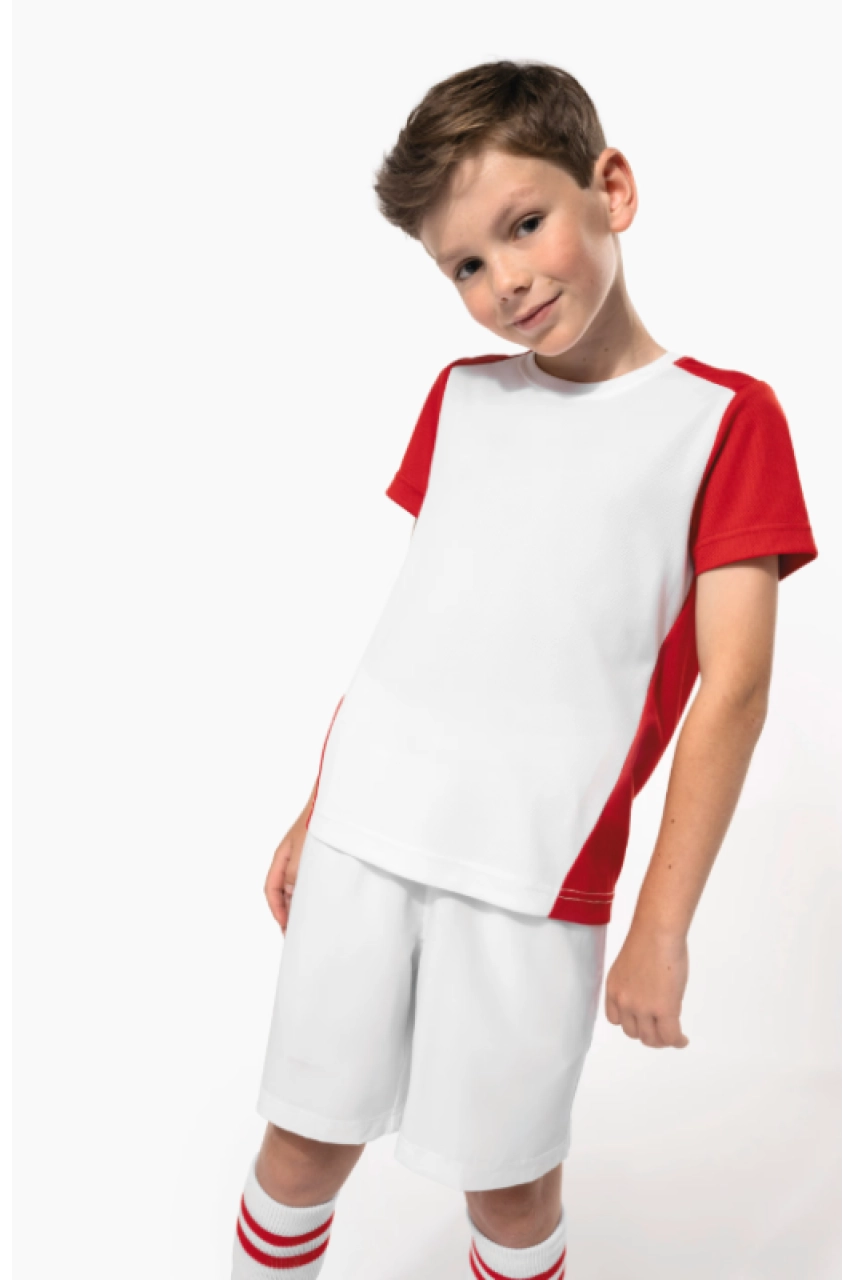 T-shirt de sport écoresponsable bicolore enfant