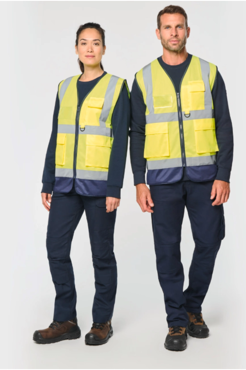 Gilet de sécurité haute visibilité recyclé avec zip unisexe