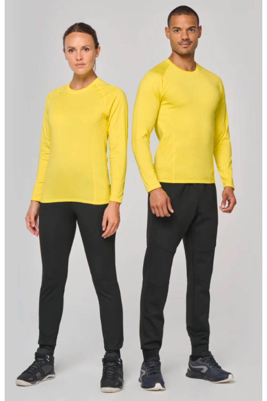 T-shirt double peau sport manches longues unisexe