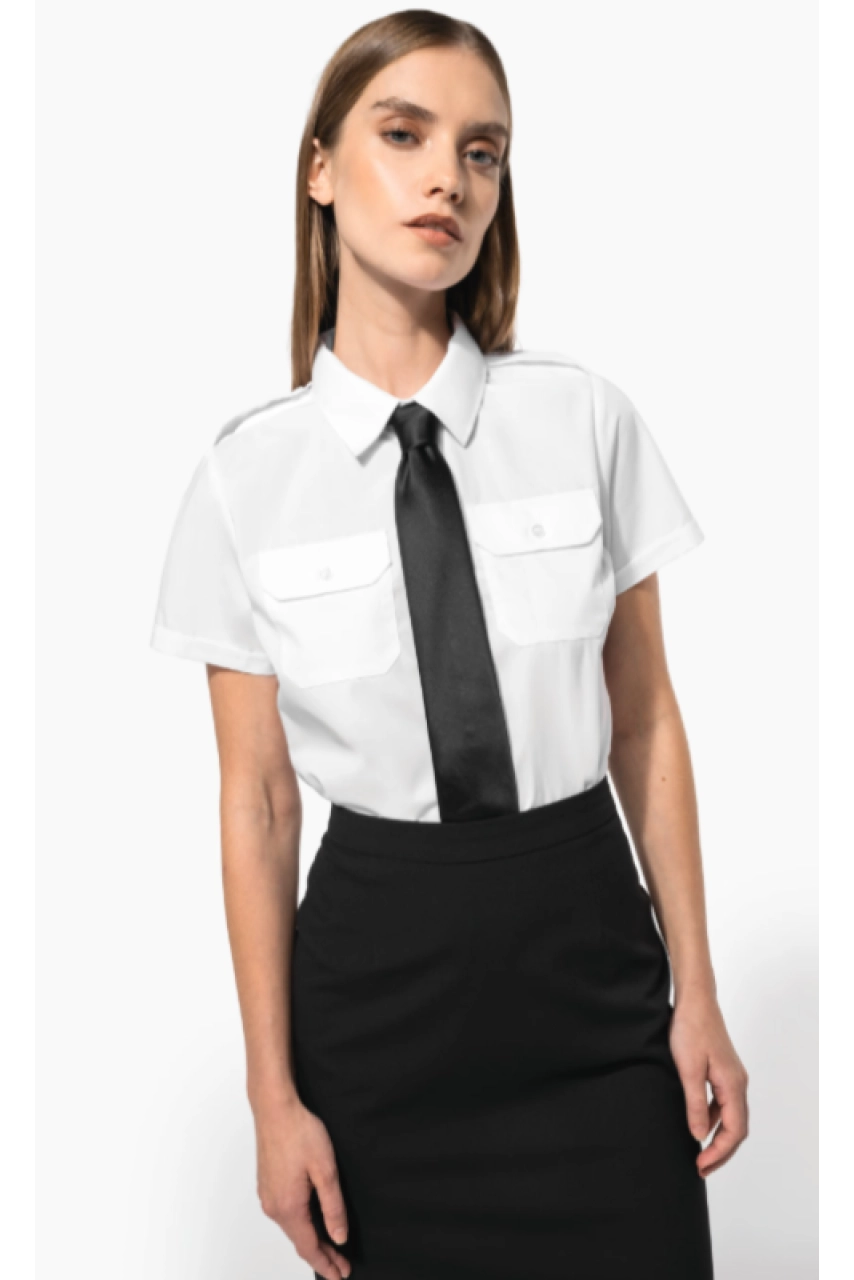 Chemise pilote manches courtes femme