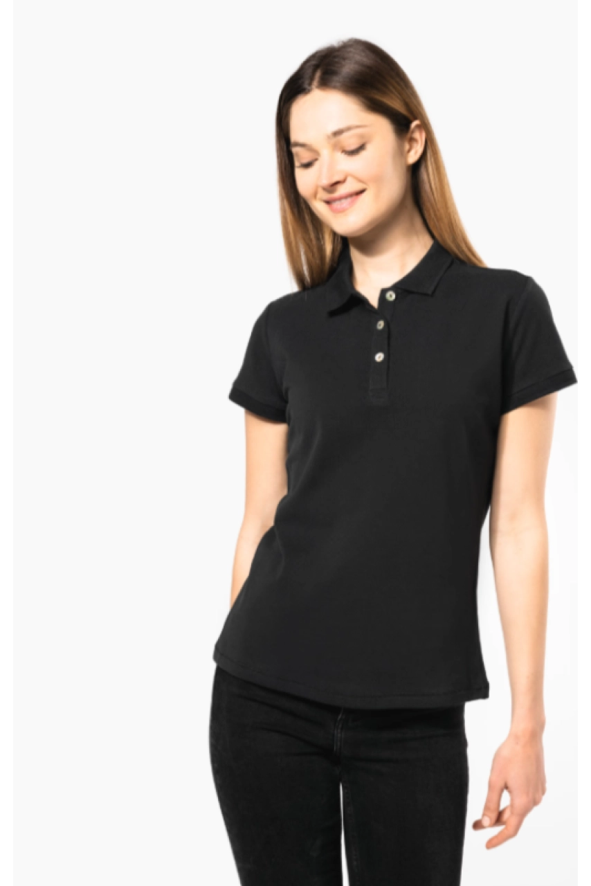 Polo Supima® manches courtes femme