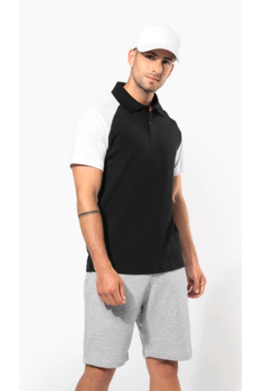 Polo baseball manches courtes