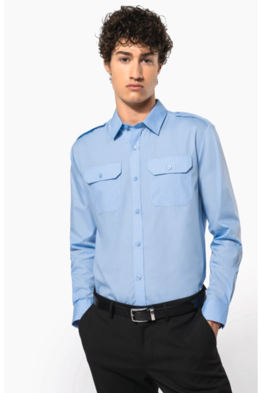 Chemise pilote manches longues homme