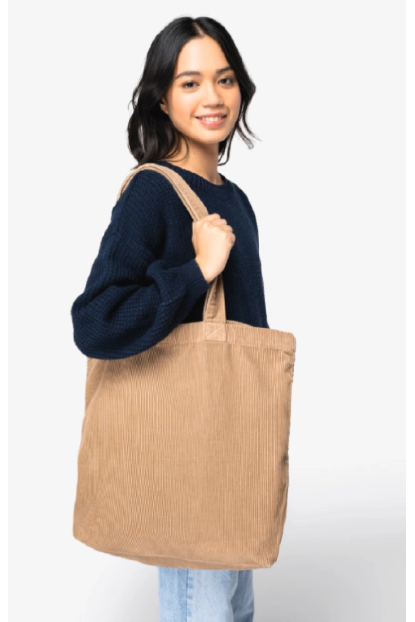 Sac écoresponsable délavé en velours côtelé