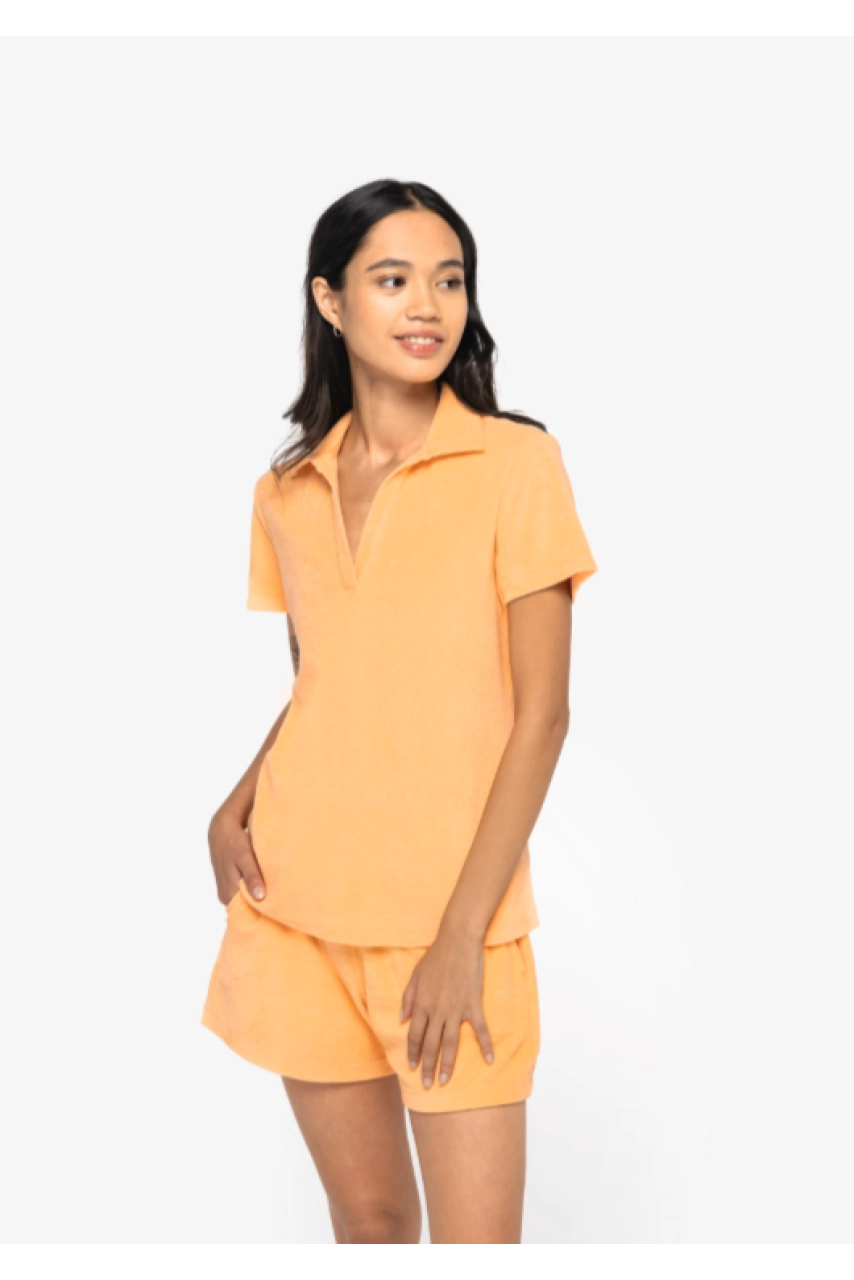 Polo écoresponsable en éponge femme