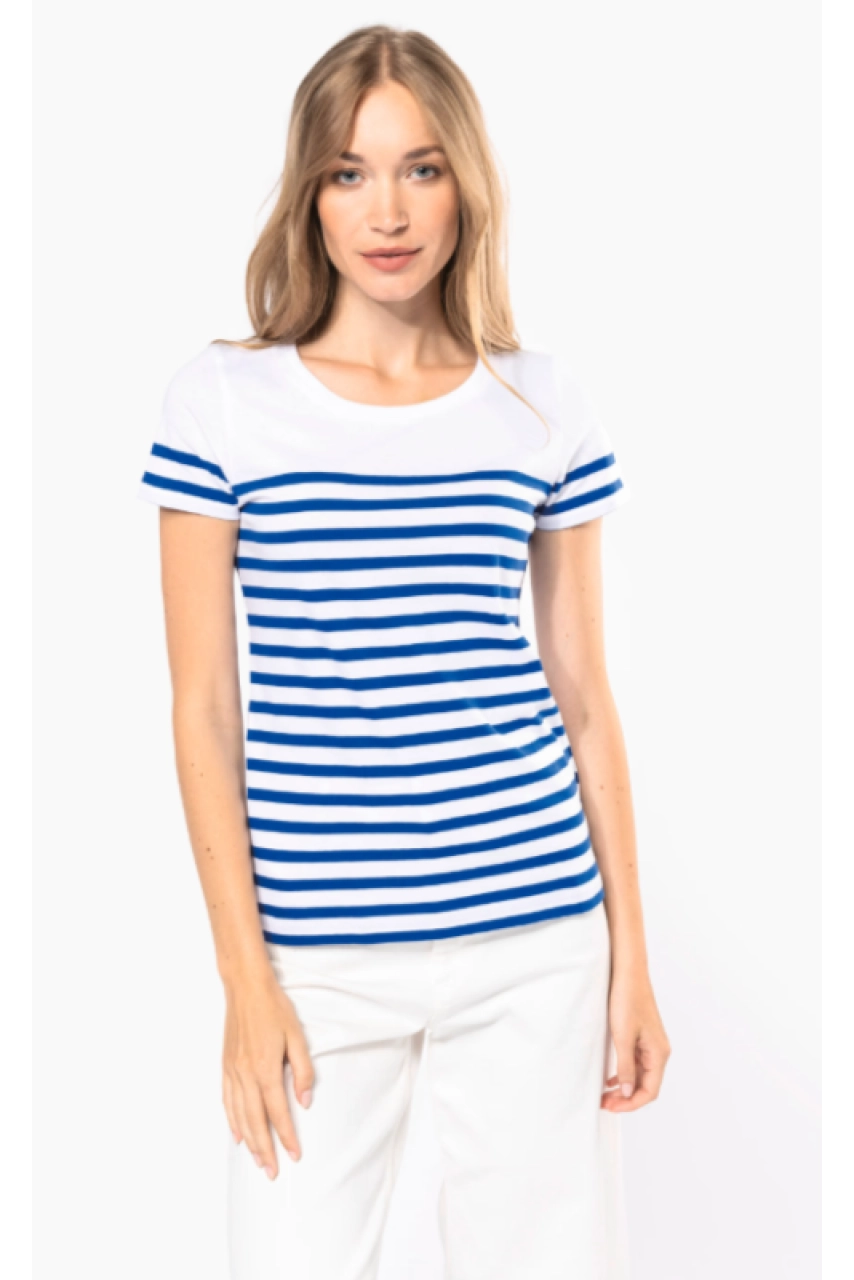 T-shirt marin col rond Bio femme