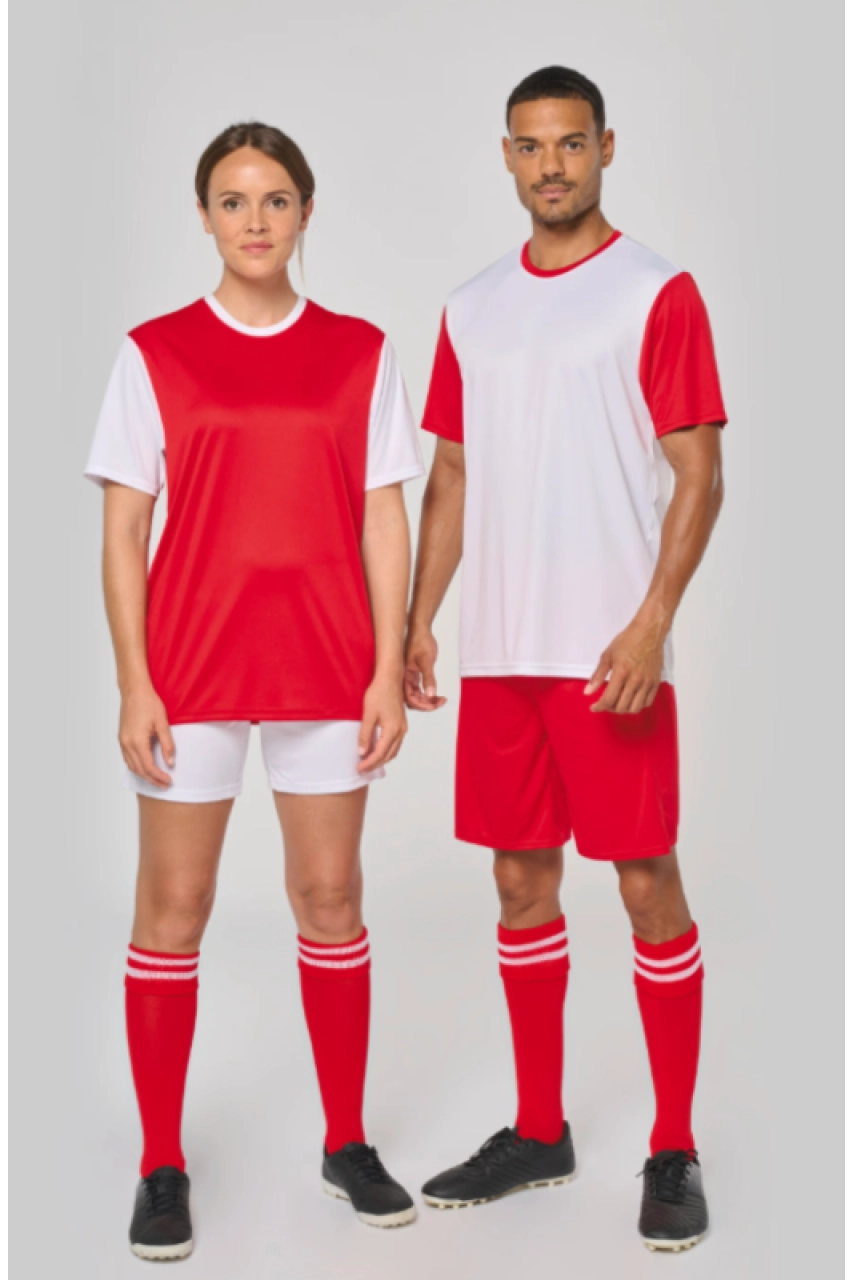 Maillot manches courtes bicolore unisexe
