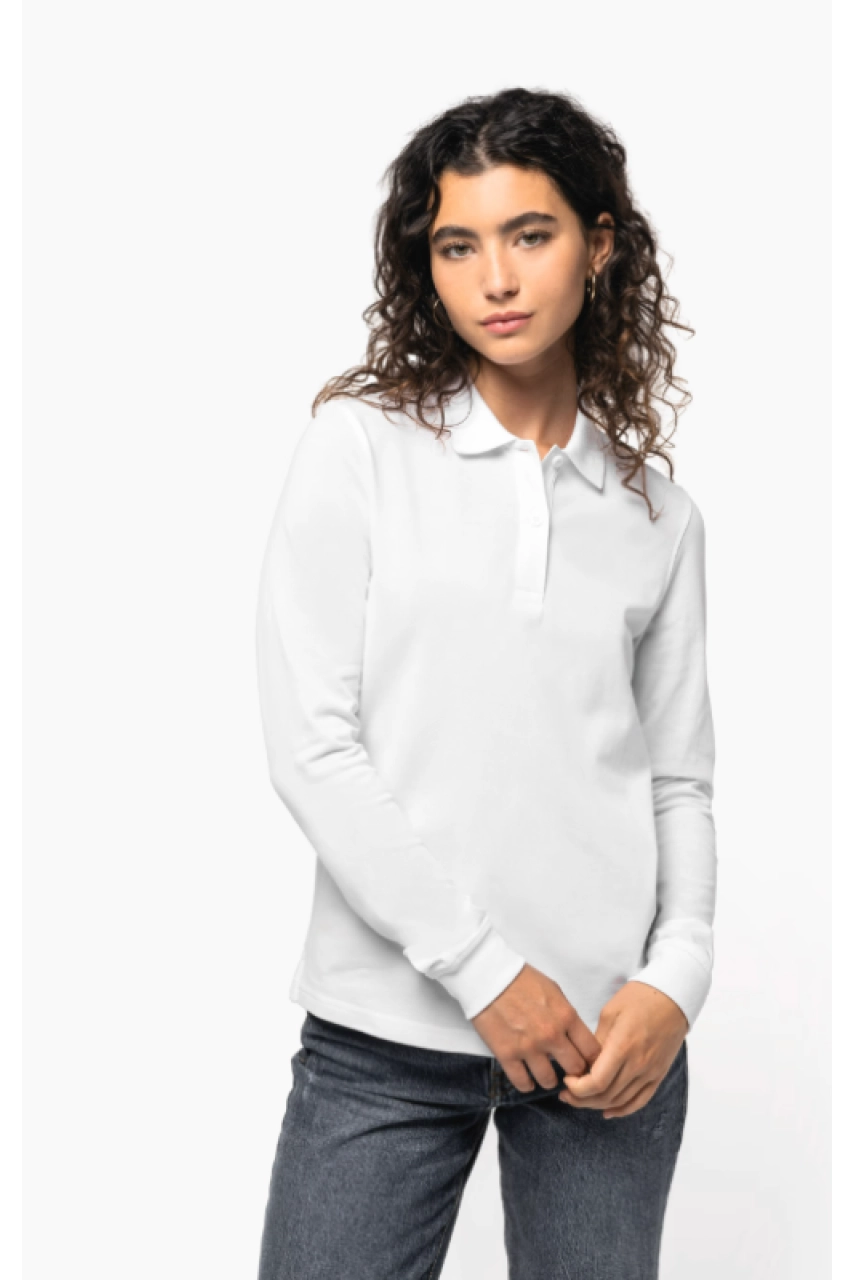 Polo piqué manches longues Bio180 femme