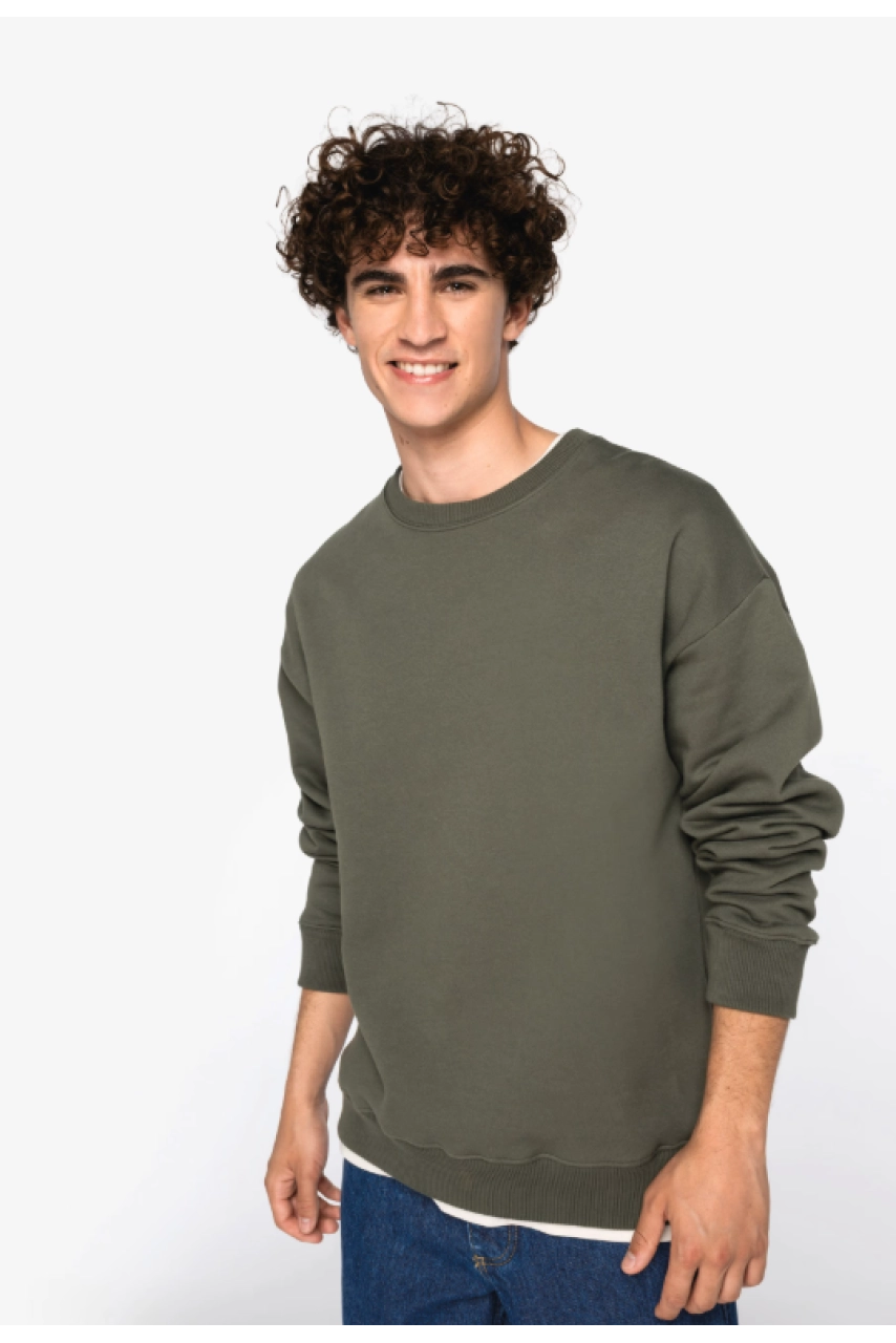 Sweat-shirt écoresponsable à col rond oversize unisexe