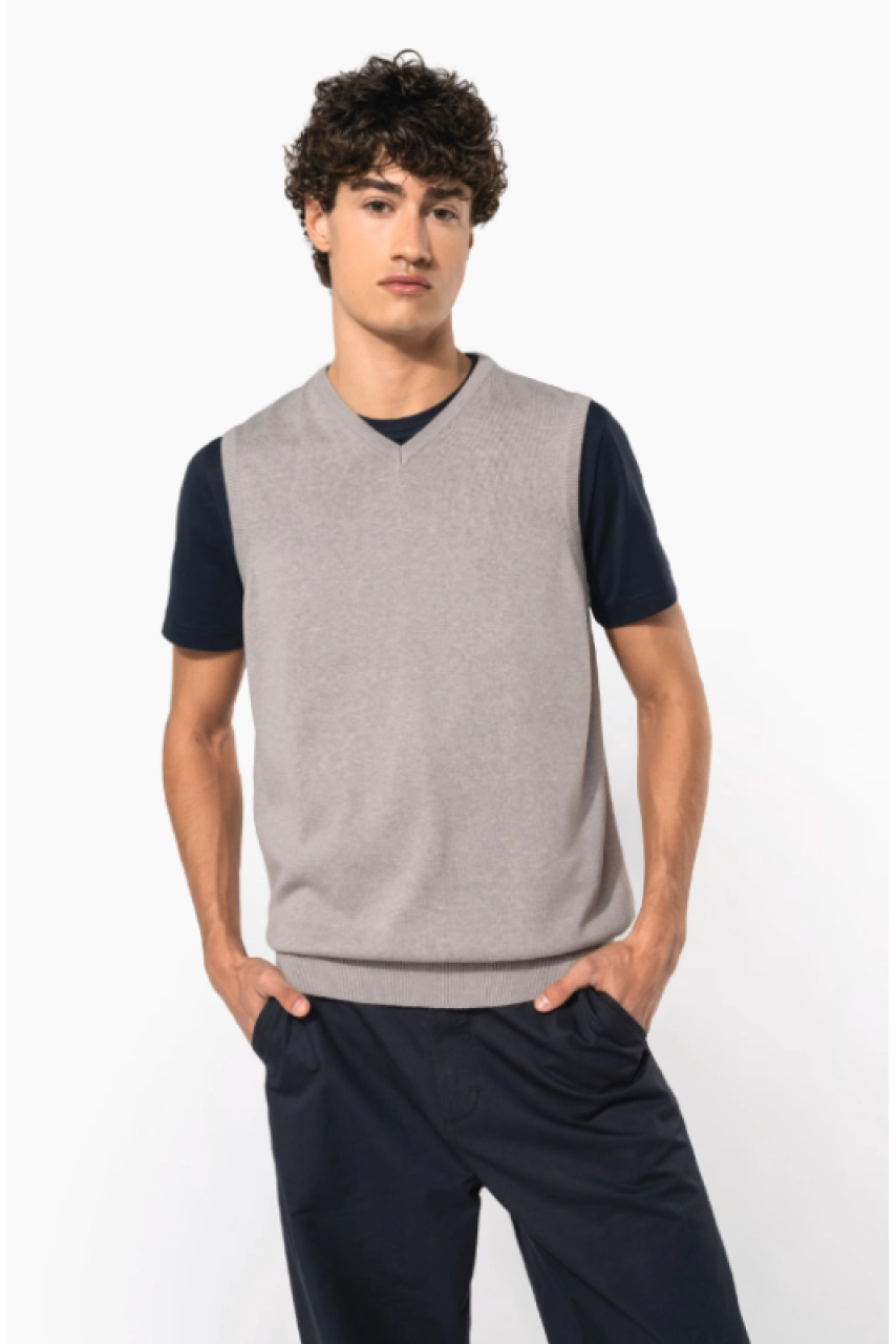 Pull col V sans manches