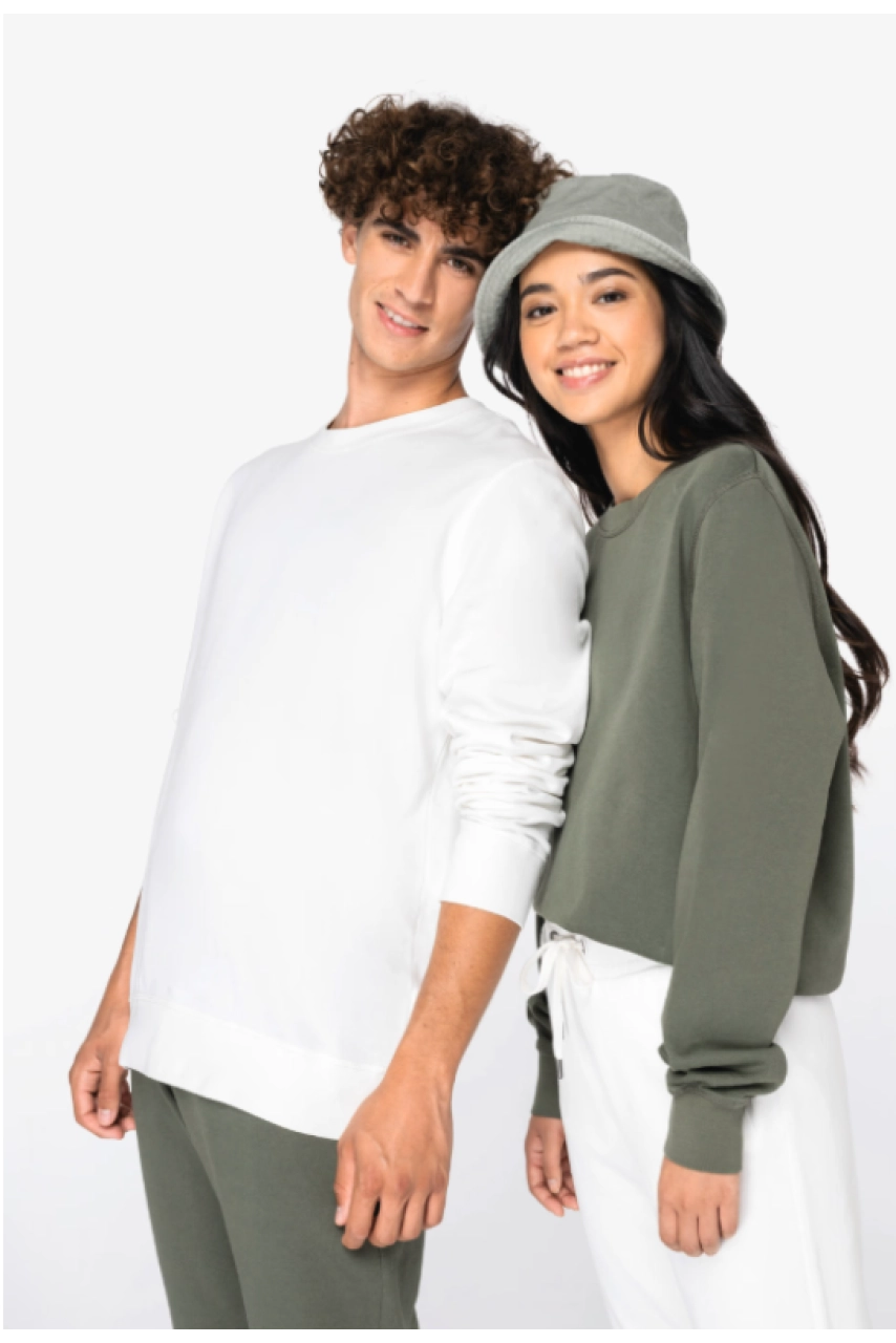 Sweat-shirt écoresponsable à col rond French Terry unisexe