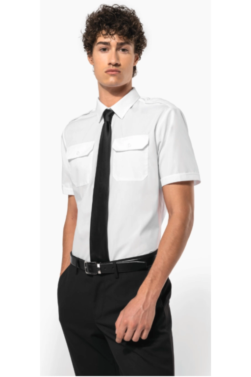 Chemise pilote manches courtes homme