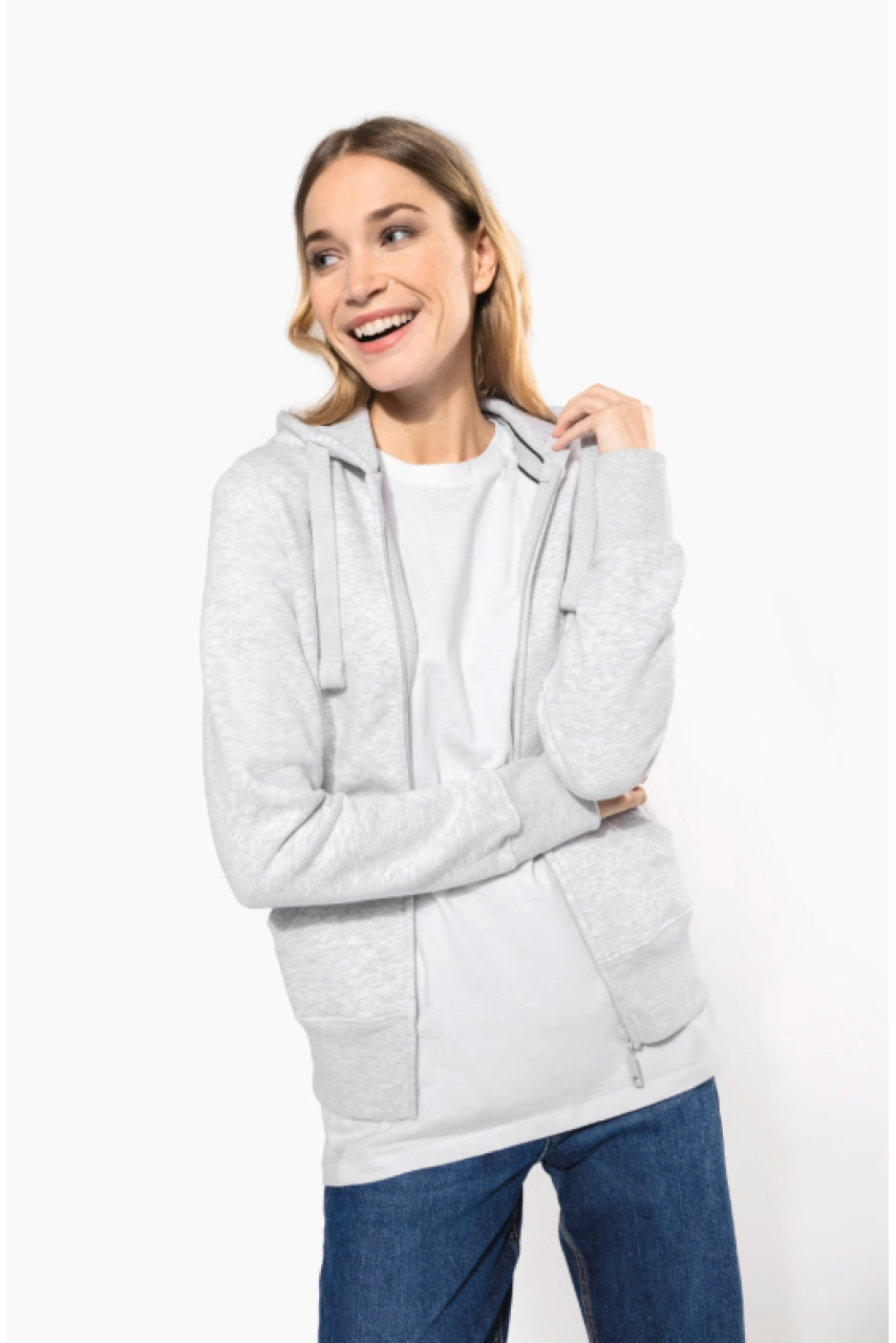 Sweat-shirt zippé capuche femme