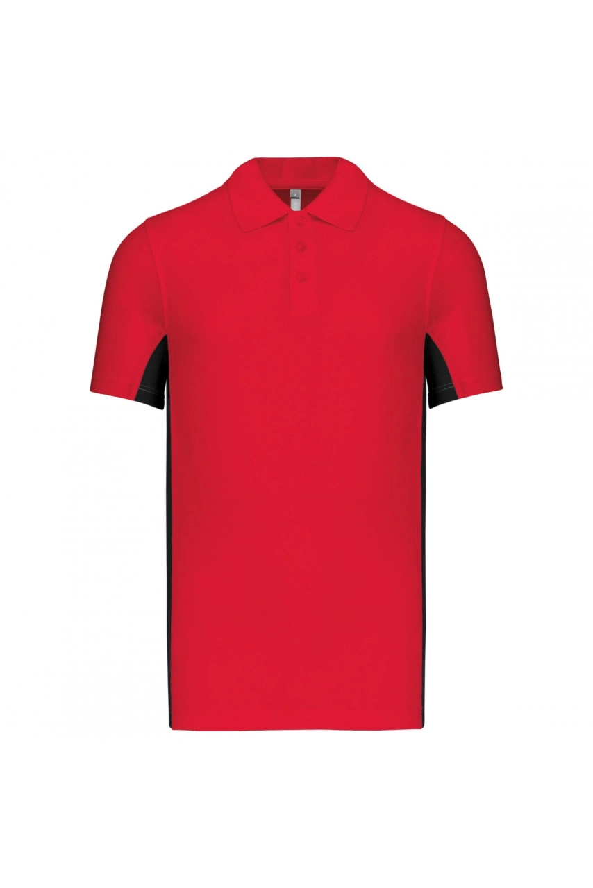 Polo piqué manches courtes bicolore homme